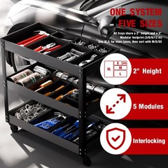 【48PCS & 5 Sizes】 Tool Box Organizer Tray, Toolbox Drawer Organizer with Non-…