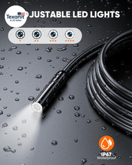 Endoscope Camera with Light, Dual Lens 1080P Industrial Borescope with 8 LED Lig