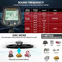 Metal Detector with 11″ Concentric Search Coil, 3 Accessories & 5 Year Warranty