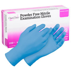 OmniTrust Powder-Free Blue Nitrile Exam Gloves, Size Large – Box of 100 Gloves
