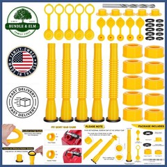 Yellow Flexible Pour Nozzles for Gas Cans – 5 Pack Compatible with 10 Gallons