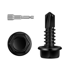 100 PCS #14 x 3/4″ Sheet Metal Screws, Black Hex Washer Head Self Drilling Sc…