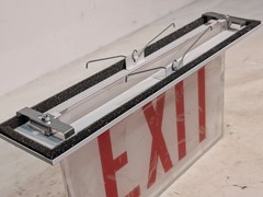 MYM/2012 emergency EXIT sign for Alkco RGLO edge-lit LED ceiling-mounted housing