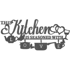 KHayRovies Metal Kitchen Wall Decor, This 16 inches x 7.8 inches, Black