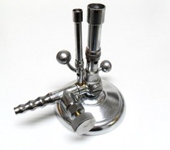 Dental Medical Laboratory Bunsen Burner for Natural Gas only w/ 2 Flame Controls