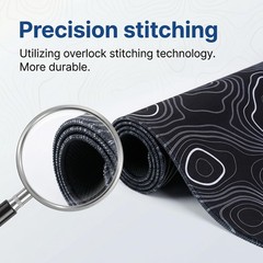 Cptoion Black Topographic Mouse Pad, Extended 31.5L x 11.8W inches,