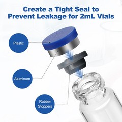 100PCS 2ml Glass Vials Headspace Vials Sample Vials Lab Vials w/ Cap Crimp Top