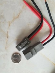 10 AWG Grey Assembled Deutsch DTP 2 Pin waterproof connector 6″ wire