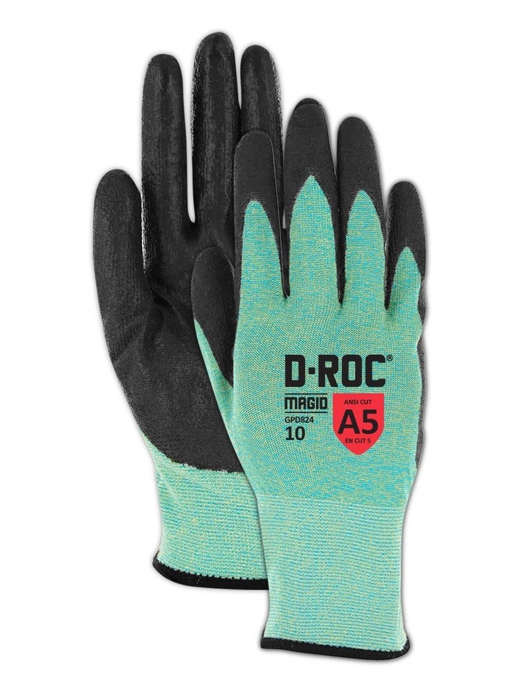 Magid Resistant Cut Level A5 Work Gloves 12 Pr Dry Grip Polyurethane Coated