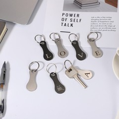 8Pcs Stainless Steel Shopping Trolley Token Silver Tone Letter A & Grocery Cart