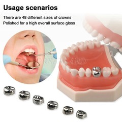 Kids Crown Stainless Steel Molar Crown 48 SIZES BRAND NEW !!!
