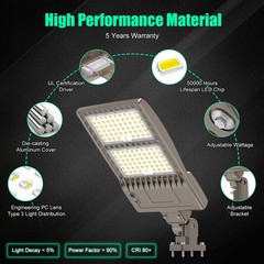 400W LED Parking Lot Light Commercial Shoebox Pole Lamp 277-480V 60,000lm 5000K