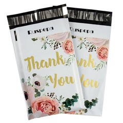 6×9 inches Poly Mailers Shipping Bags Thank You Notes Flowers Surrounded Whit…