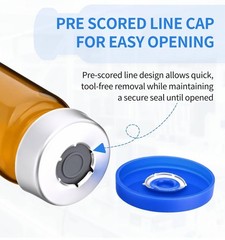 100x 10ml Glass Vials Amber Glass Headspace Vials Plastic-Aluminum Flip Off Caps