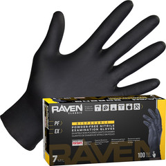 Safety 66519 Raven Powder-Free Nitrile Disposable Glove, X-Large, 7 Mil Thick (P