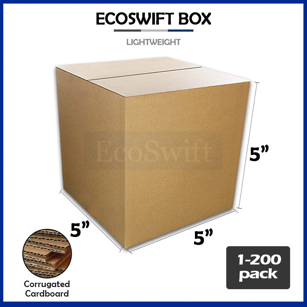 1-200 5x5x5 “EcoSwift” Cardboard Packing Mailing Shipping Corrugated Box Cartons
