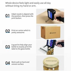 ToAuto Handheld Inkjet Printer Date QR Code Barcode Printing Logo Label Machine
