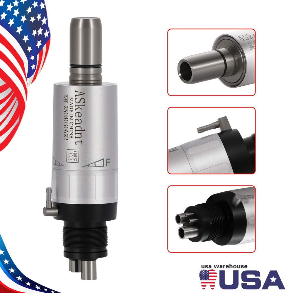 Dental LED High/Low Speed Handpiece Straight Contra Angle Motor 4/2Holes USA