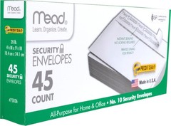 Mead #10 Security Business Envelopes Letter Size 4-1/8″ x 9-1/2″ – Peel and Seal