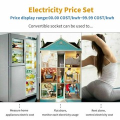 LCD Power Meter Plug Consumption Electricity Usage Energy Watt Amps Volt Monitor