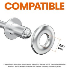 350 PCS 304 Stainless Steel POP Rivet Backup Washers Hardware Fits 3/16 Inch
