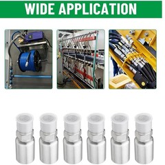 12Pack 1/2″ I.D. Hose x 1/2″ NPTF Male Hydraulic Hose End Crimp Fittings w/Cover