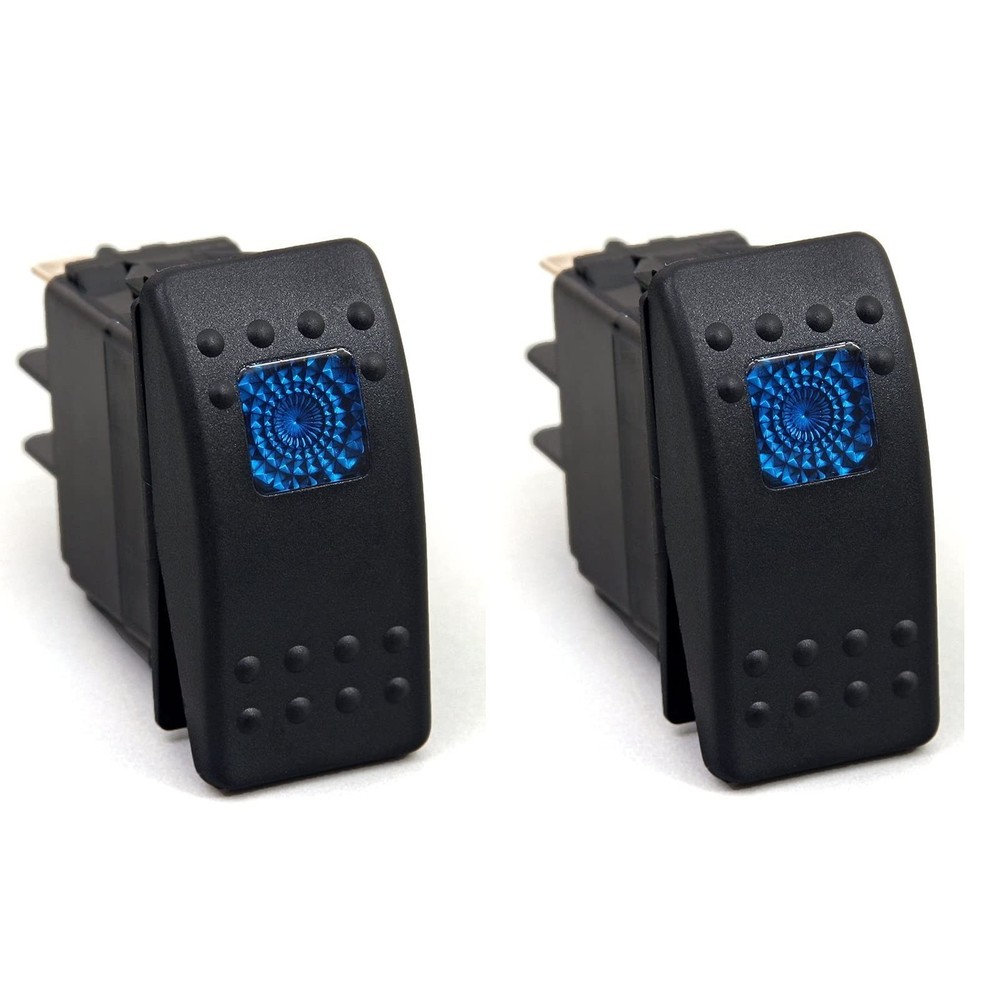 2-Pack of 12v 20 Amp Waterproof LED On/Off Boat Marine SPST 3P Rocker Switch …