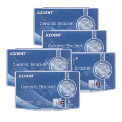 5X Orthodontic Dental Ceramic Brackets Roth.022 Hooks 345 Braces Marked AZDENT
