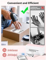 Phomemo Bluetooth Thermal Label Printer, 241BT 4X6 Wireless 4×6, PINK