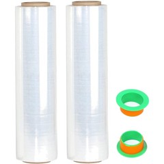 2-Pack Clear Stretch Wrap 18″ x 1000 Feet 80 Gauge Industrial Strength with P…