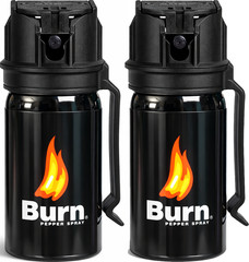 2 Pack Burn Pepper Spray 1.35oz Police Strength OC Personal Safety Self Defense