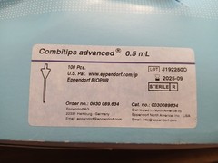 EPPENDORF 0030 089.634 COMBITIPS ADVANCED 0.5 mL 100 PCS New Open Box Exp. 2025