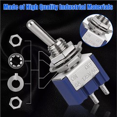 10PCS MTS-101 2 Position Mini Toggle Switch 2 Pin SPST ON-OFF 6A 125V AC