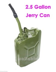 2.5 Gallon 10L Jerry Can Gas Steel Tank Green Military NATO Style Storage