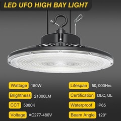 480V 150W LED Garage Light UFO High Bay Light Commercial Warehouse Barn Fixtures