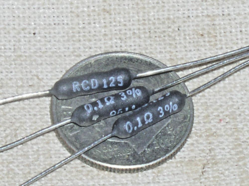 3 RCD 125 .1 OHM 1W 1 WATT 3% SILICONE COATED POWER RESISTOR WIRE WOUND RW70