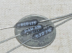 3 RCD 125 .1 OHM 1W 1 WATT 3% SILICONE COATED POWER RESISTOR WIRE WOUND RW70