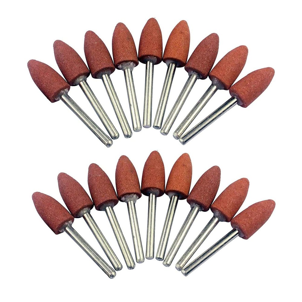 18Pcs Bullet Shape Abrasive Mounted Stone Grinding Tool 10 millimeters, Red