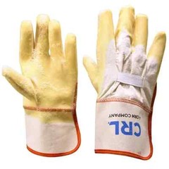 CRL Gauntlet Cuff Textured Finish Natural Rubber Palm Gloves 12W