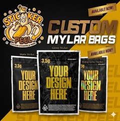 Custom Mylar Bags with Your Logo – 3.5g Smell Proof Packaging – Resealable Bulk