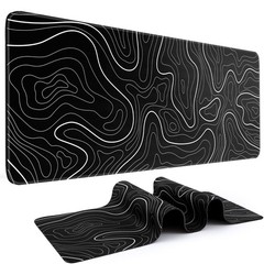 DIGSOM Gaming Mouse Pad, Black with 31.5L x 11.8W inches, Topographic