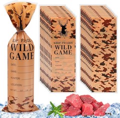 120P Game Wild Meat Bags for Freezer, Thick 3.93 X 11.81 Inch, Brown