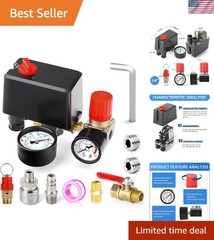Air Compressor Pressure Switch Control Valve 120-150 PSI 110V-240V 4-way Repl…