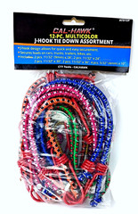 12-PC MULTI COLOR J-HOOK TIE DOWN ASSORTMENT 10″, 18″ , 24″, 30″, 36″