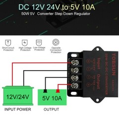 12V 24V to 5V 10A 50W Converter DC to DC Voltage Reducer Step Down Regulator