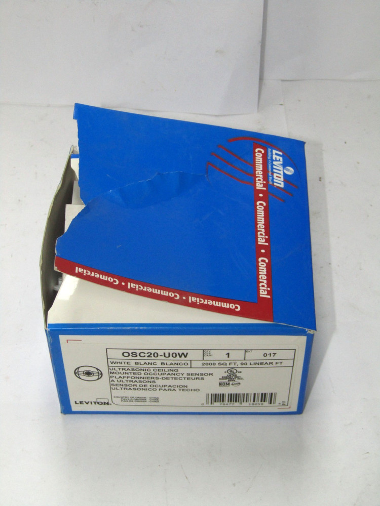 🙌 NEW LEVITON 2000 SQ. FT ULTRASONIC CEILING MOUNTED OCCUPANCY SENSOR OSC20-U0W
