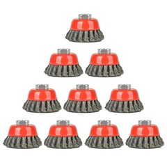 Aain 10 Pack 3inch Wire Wheel Brush Cup Brush for Metal, Rust Removal, Abrasives