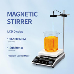Magnetic Stirrer Hot Plate Stirrer LCD Display 300℃ Max.5L 5.9Inch Heated Magnet