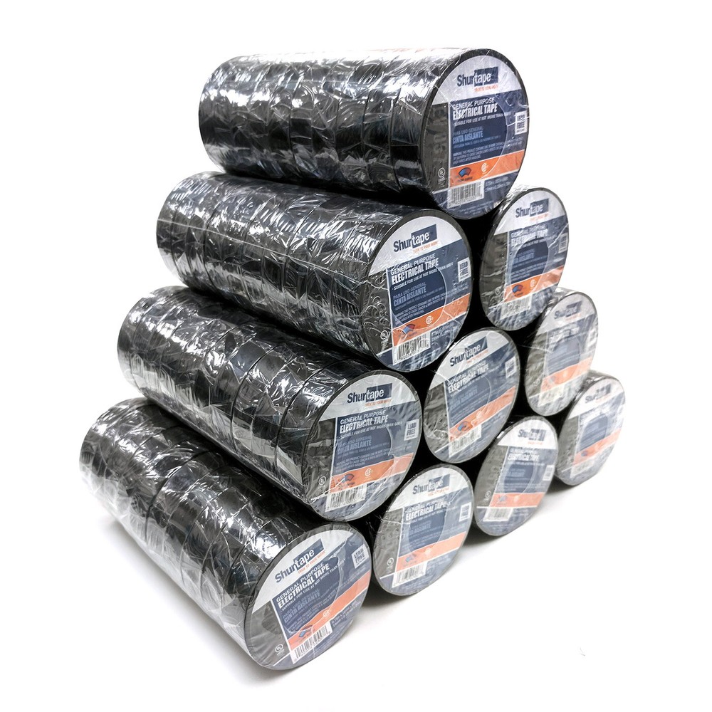 Shurtape 200782 EV 057B UL Listed Electrical Tape Black 3/4″ x 66ft, Case of 100