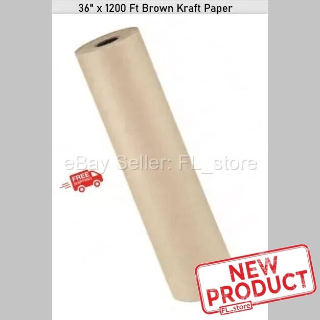 Brown Kraft Paper 36″ x 1200 Feet 30 lb Basis Weight Roll Packaging Shipping NEW